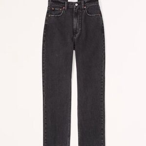 Abercrombie & Fitch Black ultra high rise Ankle straight Jeans